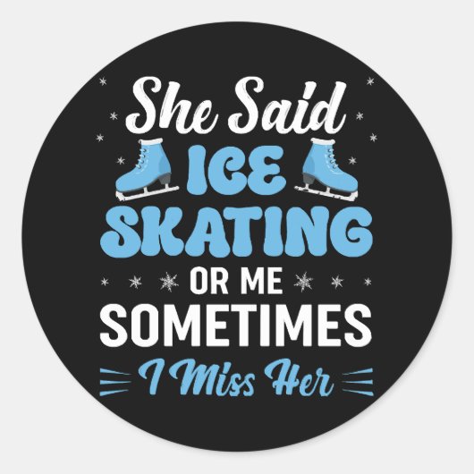 Cute Ice Rink Synchronized is Calling Ronde Sticker (Voorkant)