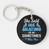 Cute Ice Rink Synchronized is Calling Sleutelhanger (Voorkant)