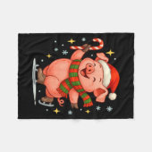 Cute Ice Skating G Funny Santa Christmas Holiday  Fleece Deken (Voorkant (Horizontaal))