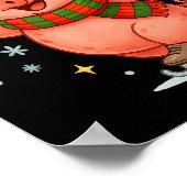 Cute Ice Skating G Funny Santa Christmas Holiday  Poster (Hoek)