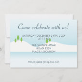 Cute Ice Skating Penguins kerstparty Kaart (Achterkant)