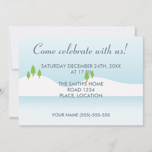 Cute Ice Skating Penguins kerstparty Kaart (Achterkant)