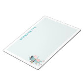 Cute Ice Skating Unicorn Blauwgroen Roze Aangepast Notitieblok (Schuin)