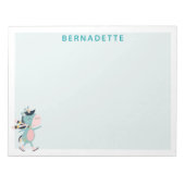 Cute Ice Skating Unicorn Blauwgroen Roze Aangepast Notitieblok (Voorkant)