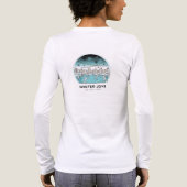 Cute Ice Skating Winter Village Scene Snowy Lights Tri-Blend Shirt (Achterkant)