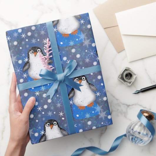 Cute iceberg pinguins cadeaupapier (Geschenken)