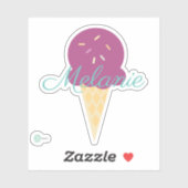 Cute Icecream Cone met Sprinkles Sticker (Vel)