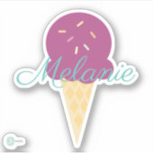 Cute Icecream Cone met Sprinkles Sticker (Voorkant)