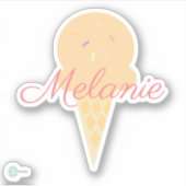 Cute Icecream Cone met Sprinkles Sticker (Voorkant)
