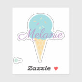 Cute Icecream Cone met Sprinkles Sticker (Vel)