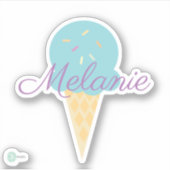 Cute Icecream Cone met Sprinkles Sticker (Voorkant)
