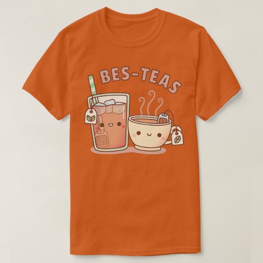 Cute Iced en Hot Teas Bes Besties T-shirt (Design voorkant)