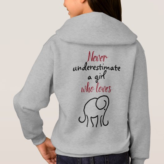 Cute Iconic Elephant Loving Girl's Slogan (Achterkant)