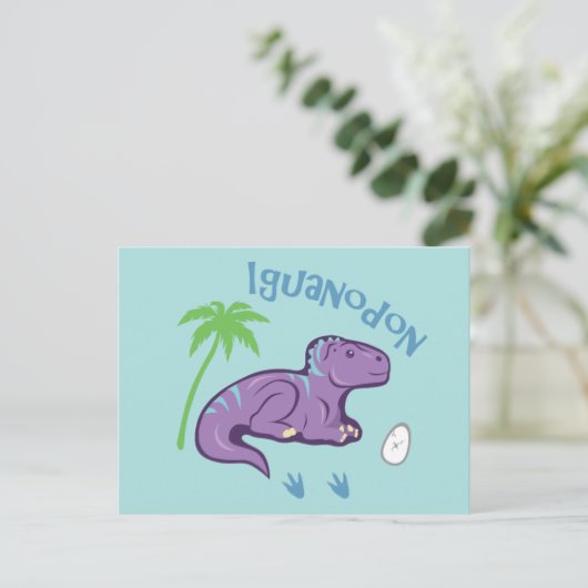 Cute Iguanodon Briefkaart (Staand voorkant)