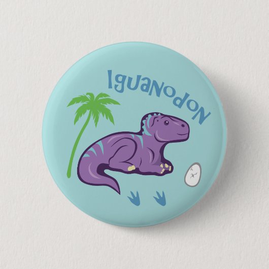 Cute Iguanodon Ronde Button 5,7 Cm (Voorkant)