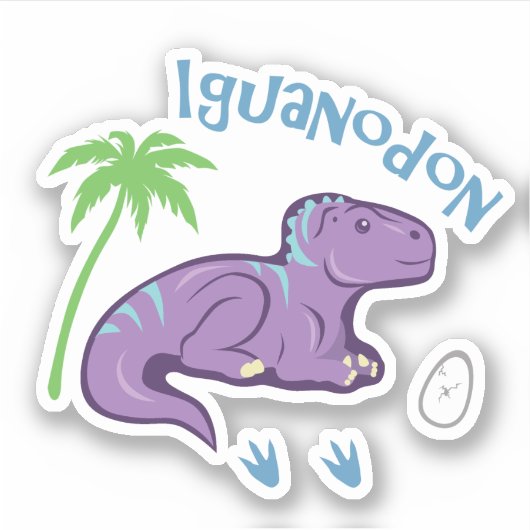Cute Iguanodon Sticker (Voorkant)