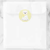 Cute Ijsbeer Baby Shower Geel Ronde Sticker (Tas)