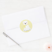 Cute Ijsbeer Baby Shower Geel Ronde Sticker (Envelop)