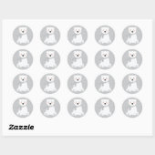 Cute Ijsbeer Baby Shower Grijs Ronde Sticker (Vel)