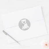 Cute Ijsbeer Baby Shower Grijs Ronde Sticker (Envelop)