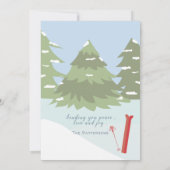 Cute Ijsbeer en Rendier Platte Kerstkaart (Achterkant)