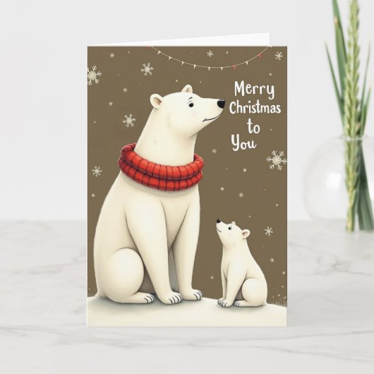 Cute Ijsbeer Kerst Kaart (Voorkant)