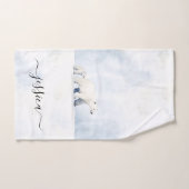 Cute ijsbeer script naam bad handdoek (Handdoek)