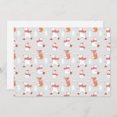 Cute Ijsbeer Vos Sneeuwman Patroon Feestdagenkaart (Voorkant / Achterkant)