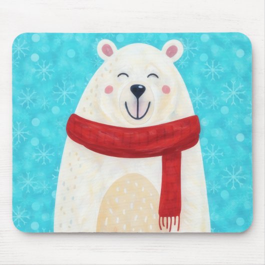 Cute IJsbeer Winter Muismat (Voorkant)