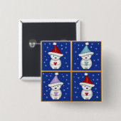 Cute Ijsberen Design Vierkante Button 5,1 Cm (Voorkant /achterkant)