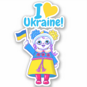 Cute "Ik hoor Oekraïne!" Fundraising Vinyl Decals Sticker