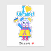 Cute "Ik hoor Oekraïne!" Fundraising Vinyl Decals Sticker (Vel)