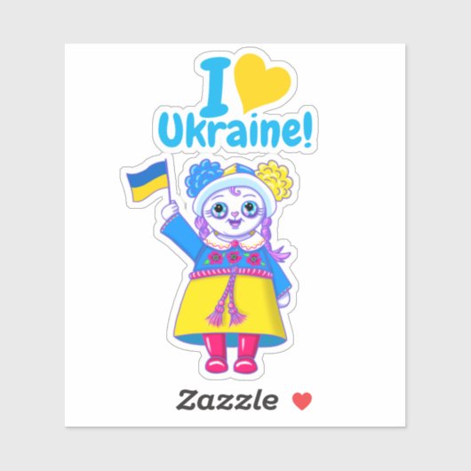 Cute "Ik hoor Oekraïne!" Fundraising Vinyl Decals Sticker (Vel)