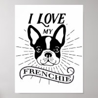 Cute Ik hou van mijn Franse Poster