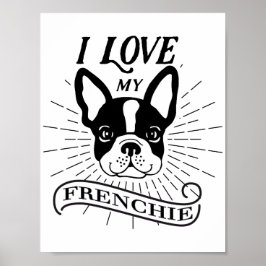 Cute Ik hou van mijn Franse Poster