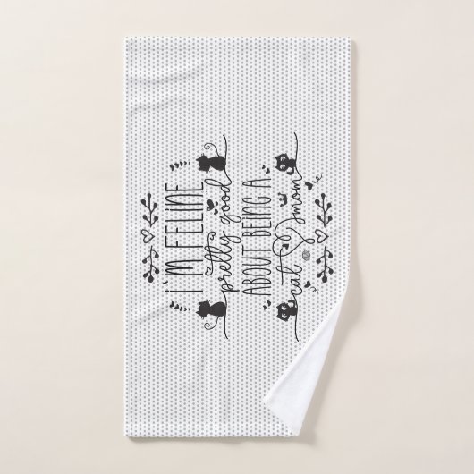 Cute, ik voel me  goed als kattenmoeder bad handdoek (Handdoek)