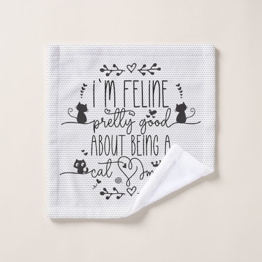 Cute, ik voel me  goed als kattenmoeder bad handdoek (Wasdoekje)