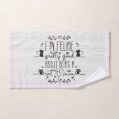 Cute, ik voel me  goed als kattenmoeder bad handdoek (Handdoek)