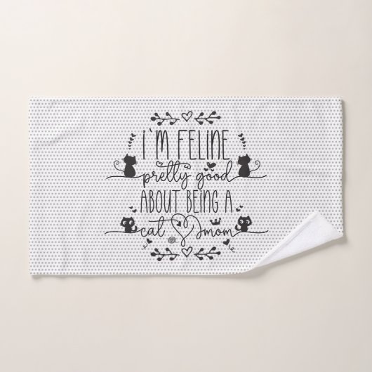 Cute, ik voel me  goed als kattenmoeder bad handdoek (Handdoek)