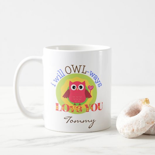 Cute " Ik zal van je houden" KoffieMok (Met donut)