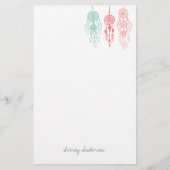 Cute Illustrated Bohemian Dreamweaver Monogram Briefpapier (Voorkant)