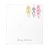 Cute Illustrated Bohemian Dreamweaver Monogram Notitieblok (Voorkant)