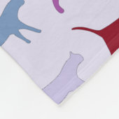 Cute Illustrated Cats Walking Paars Pattern Fleece Deken (Hoek)