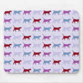Cute Illustrated Cats Walking Paars Pattern Muismat (Voorkant)