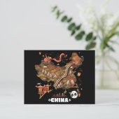 Cute Illustrated China Map with Dragon and Panda Briefkaart (Staand voorkant)