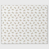 Cute Illustrated Christmas Candy Cane Bow Pattern Cadeaupapier (Vlak)