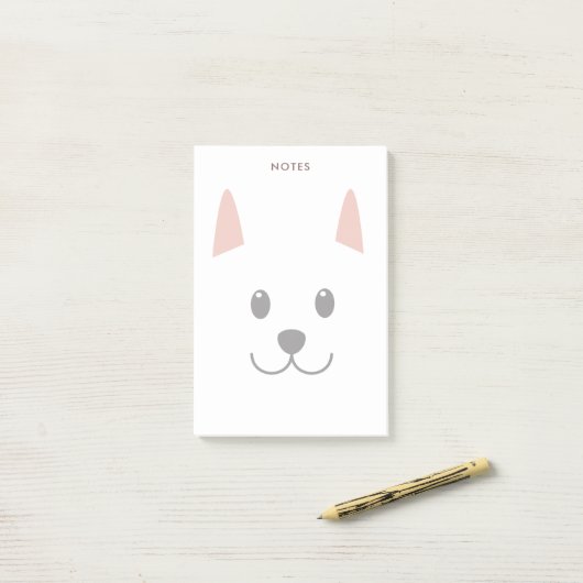 Cute Illustrated Dog Post-it® Notes (Op bureau)