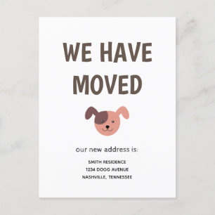 Cute Illustrated Dog We hebben verhuisd Aankondigingskaart