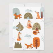 Cute illustrated Fox Forest animal first birthday Kaart (Achterkant)