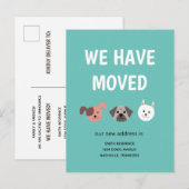 Cute Illustrated Hondenras We hebben verplaatst Aankondigingskaart (Voorkant / Achterkant)